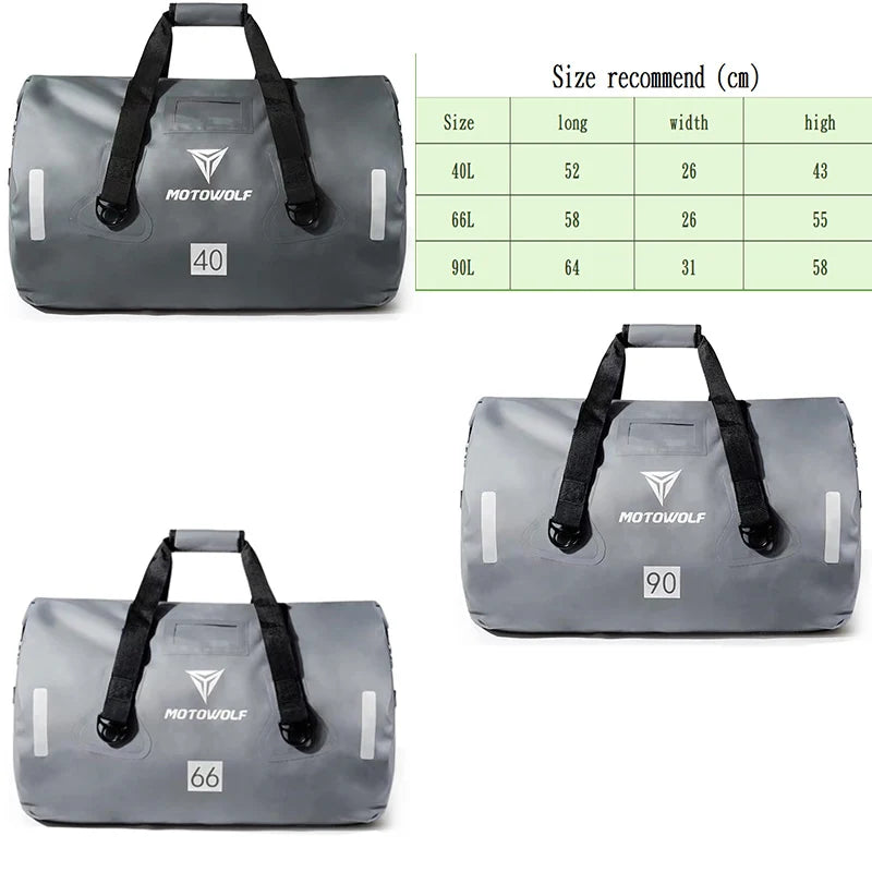 3 Color 40L 66L 90L Waterproof Tail Bags Back Seat Bags Travel Bag Luggage Rear Seat Bag Pack Universal Motorcycle Bags For BMW