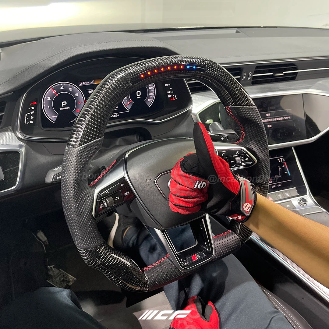 Carbon Fiber LED Steering Wheel for Audi A6 RS6 RS7