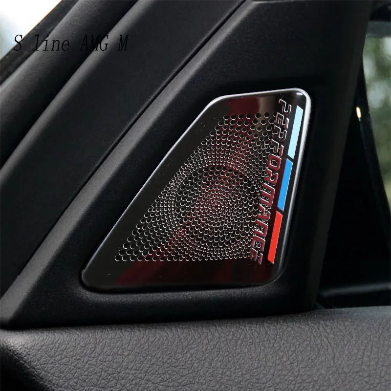 Car Front Speakers Cover For BMW 5 Series F10 F11 F18 Tweeter Accessories Head Treble A Horn Speakers For M Performance Sticker