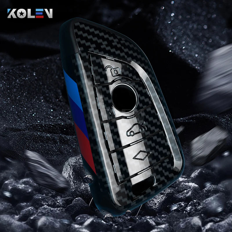 ABS Carbon Fiber Style Car Key Case Cover Shell Fob For BMW X3 X5 X6 F30 F34 F10 F20 G20 G30 G01 G02 G05 F15 F16 1 3 5 7 Series
