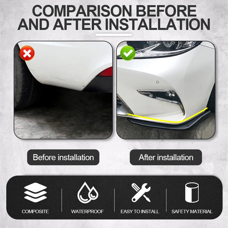 1 Pair Car Bumper Spoiler Front / Rear Lip Anti-collision For BMW Mercedes-Benz Toyota Audi Universal Car Side Skirt