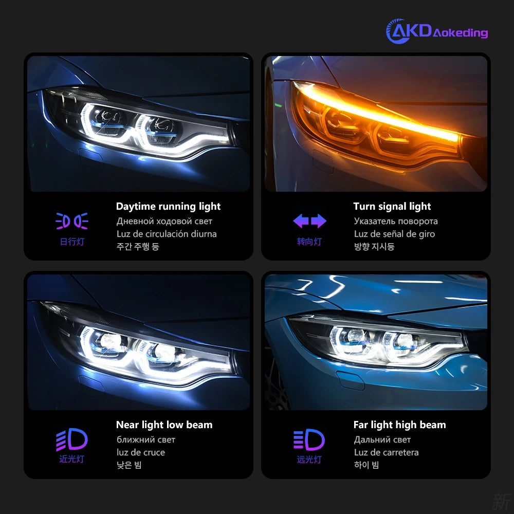 AKD Car Styling Head Lamp for BMW F32 LED Headlight Laser Design F36 F80 F33 DRL 425i 428i 430i 435i Dynamic Signal Automotive