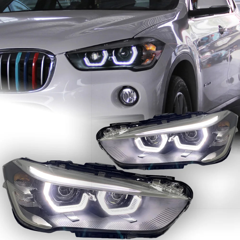 AKD Car Styling Head Lamp for BMW X1 Headlights 2017-2020 F48 LED Headlight Porjector Lens DRL Angel Eye Automotive Accessories