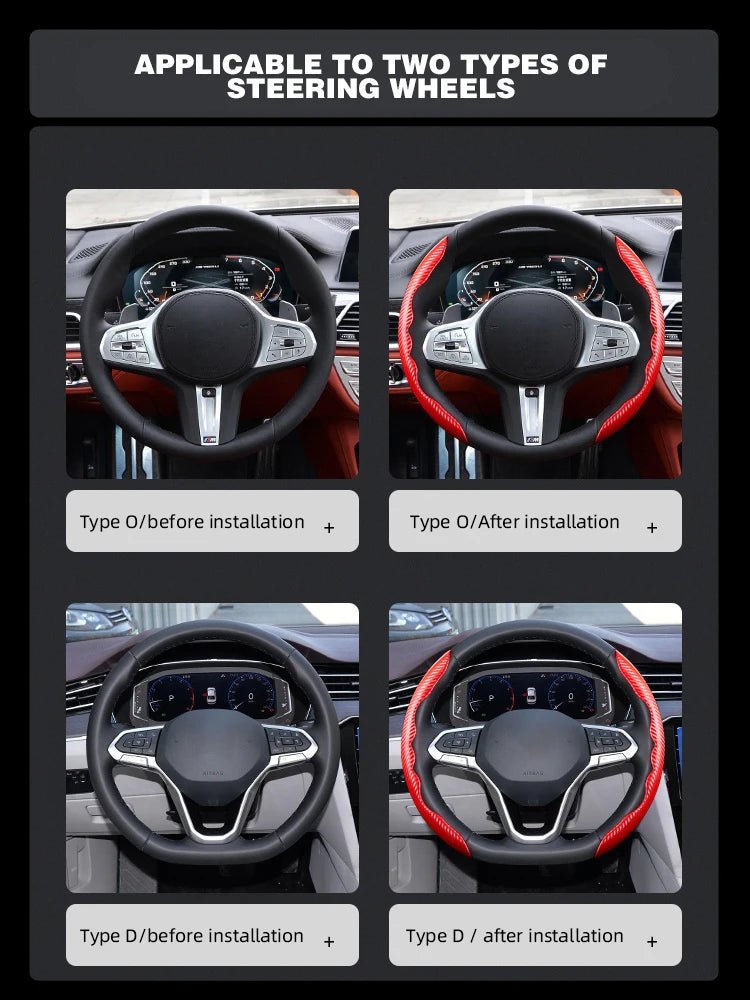1Pair Universal Non-Slip Car Steering Wheel Cover Carbon Fiber Booster Cover for bmw e46 golf Auto Interior Car Accessories 2023