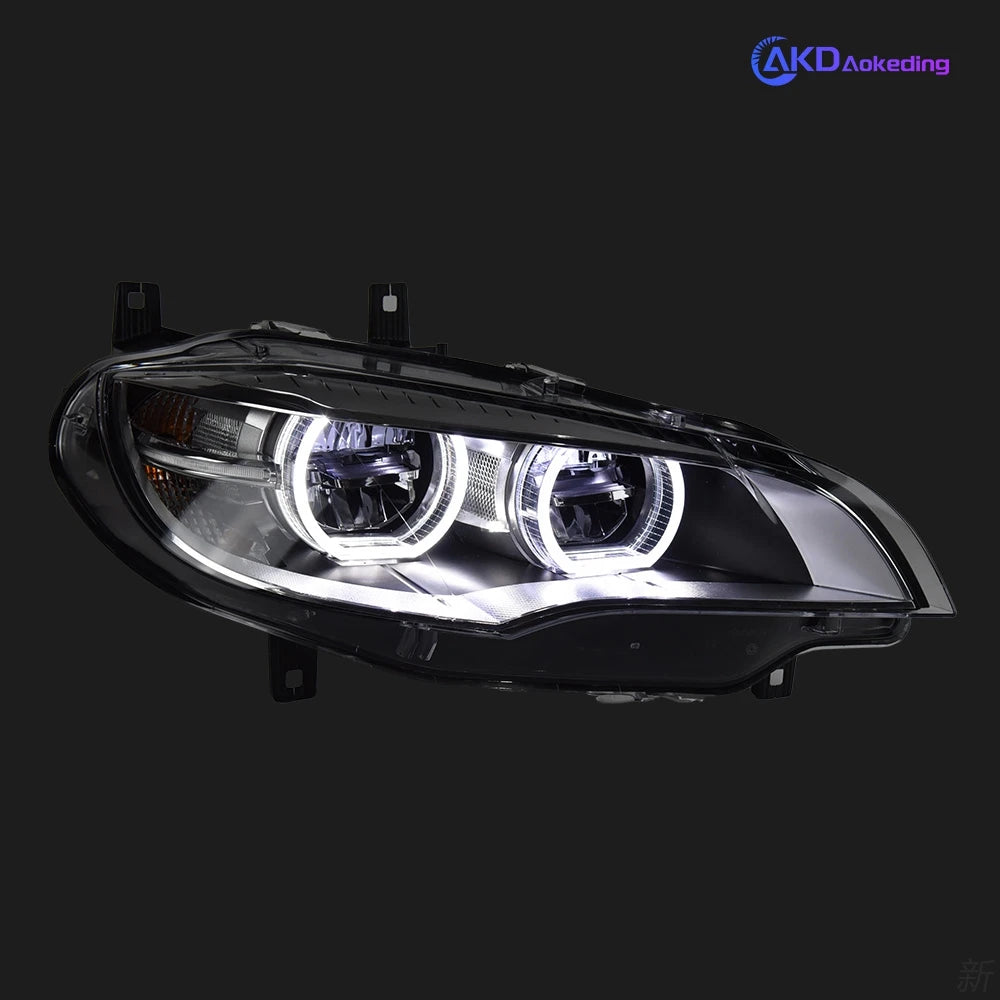 AKD Car Styling Head Lamp for BMW X6 Headlights 2007-2013 E71 LED Headlight Projector AngelEye DRL Signal Automotive Accessories