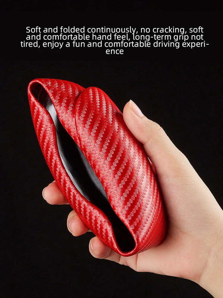 1Pair Universal Non-Slip Car Steering Wheel Cover Carbon Fiber Booster Cover for bmw e46 golf Auto Interior Car Accessories 2023