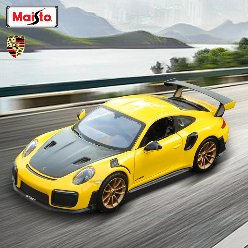 Maisto 1:24 Porsche 911 GT2 RS Toys Car Alloy Simulation Static Sports Car Model Taycan Turbo S Vehicle Toy Collection Kids Gift