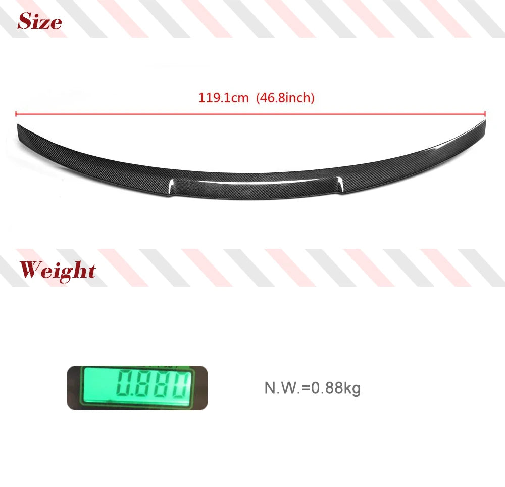 For BMW M4 F82 Spoiler Carbon Fiber 4 Series 2-door Coupe Sport Rear Trunk Spoiler Lip Boot Wing Fit Body Kit 2014 2015-2018