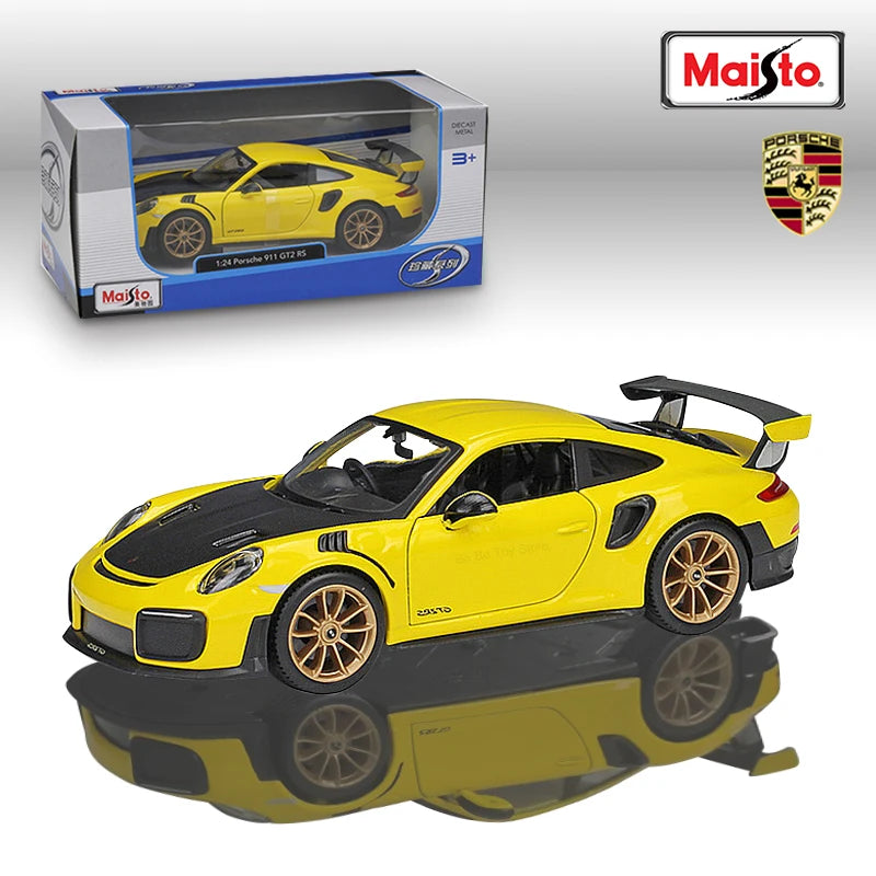 Maisto 1:24 Porsche 911 GT2 RS Toys Car Alloy Simulation Static Sports Car Model Taycan Turbo S Vehicle Toy Collection Kids Gift