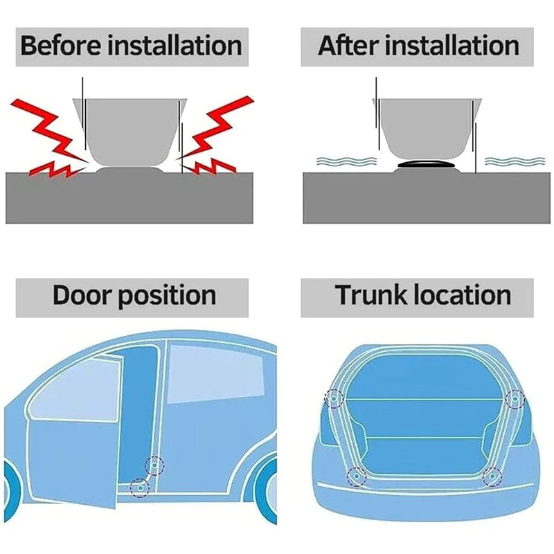 10pcs/lot Car Door Shock Absorber Gasket Anti-collision Silicone Adhesive Sticker Pads For mazda toyota skoda bmw Accessories