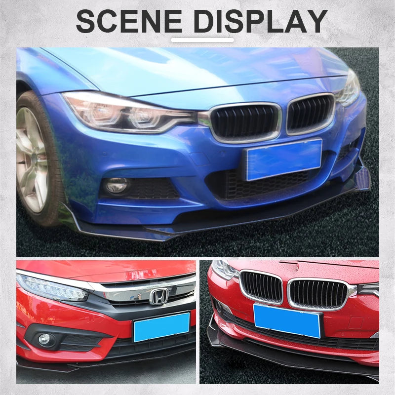 Adjustable 5PCS ABS Front Universal Bumper Separator Body Kit Duck Lip Splitter For BMW For Benz For Honda For Volkswagen