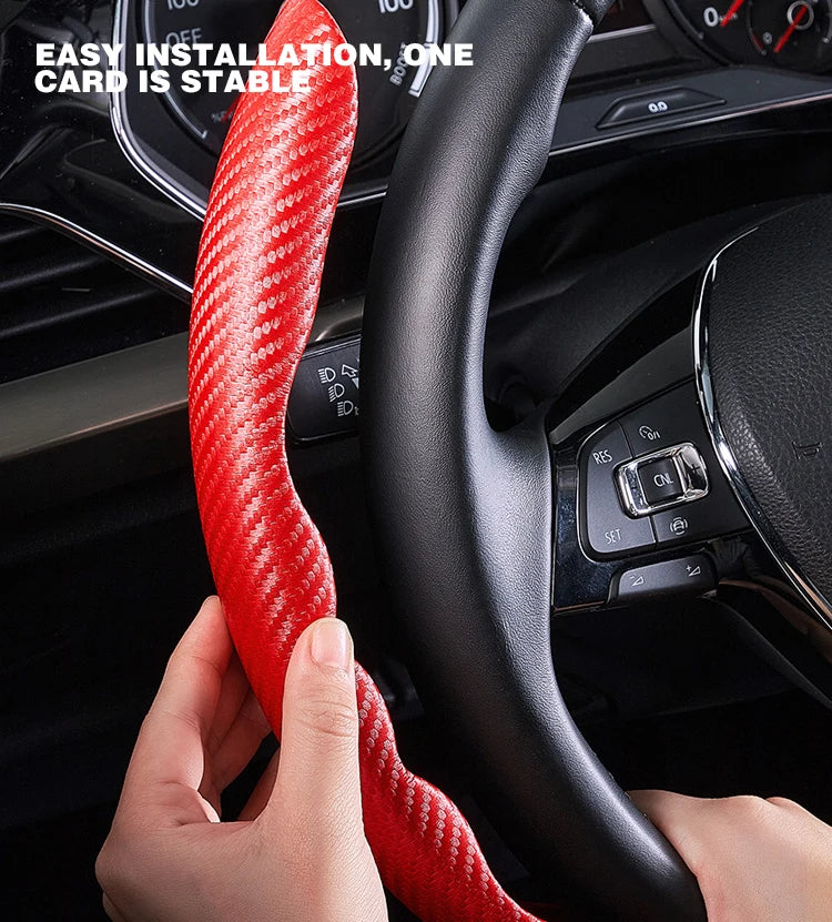 1Pair Universal Non-Slip Car Steering Wheel Cover Carbon Fiber Booster Cover for bmw e46 golf Auto Interior Car Accessories 2023