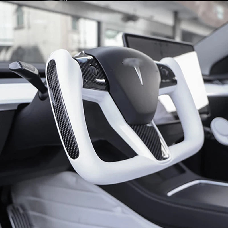 Suitable for TESLA YOKE steering wheel Tesla model 3 model Y model X model S carbon fiber steering wheel LED steering wheel