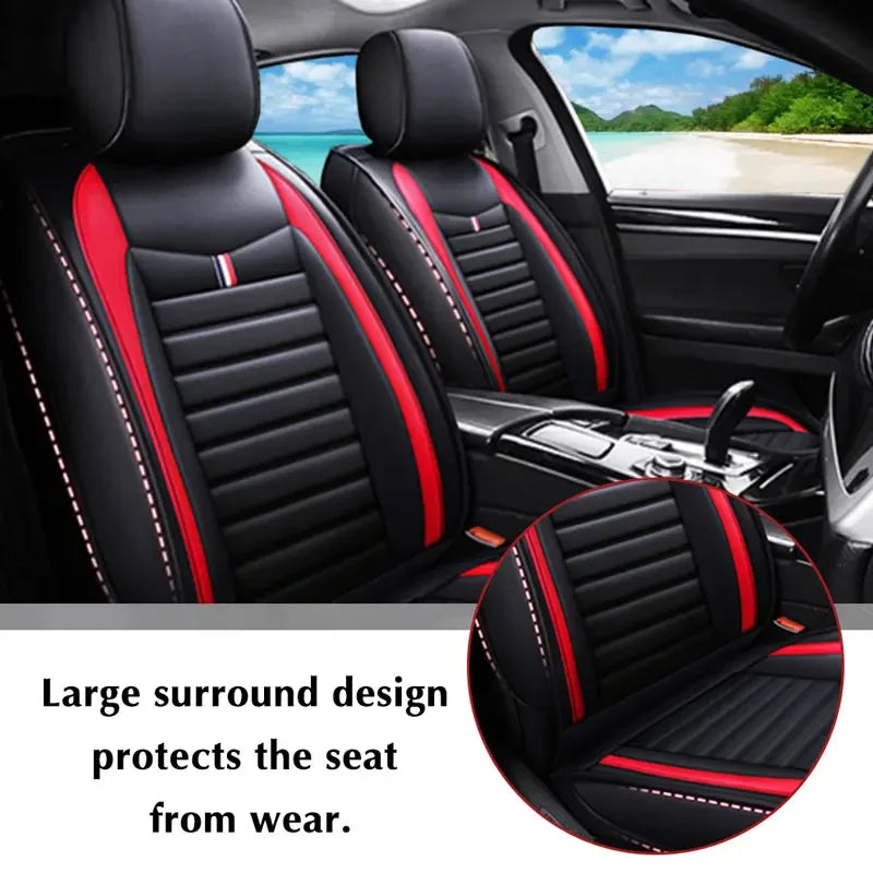 Universal Car Front Seats Cover PU Leather Seat Covers Waterproof Non-slip Seat Cushion Cover Protector Mat for VW/Ford/BMW