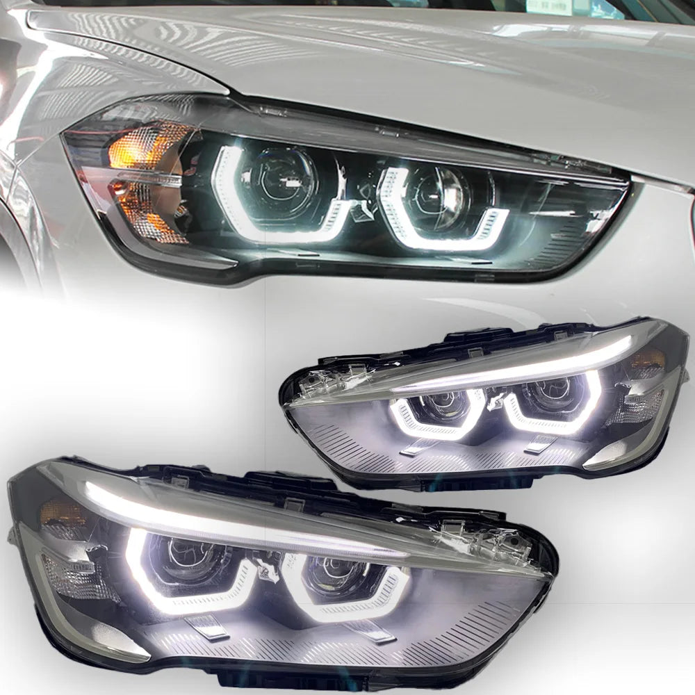 AKD Car Styling Head Lamp for BMW X1 Headlights 2017-2020 F48 LED Headlight Porjector Lens DRL Angel Eye Automotive Accessories