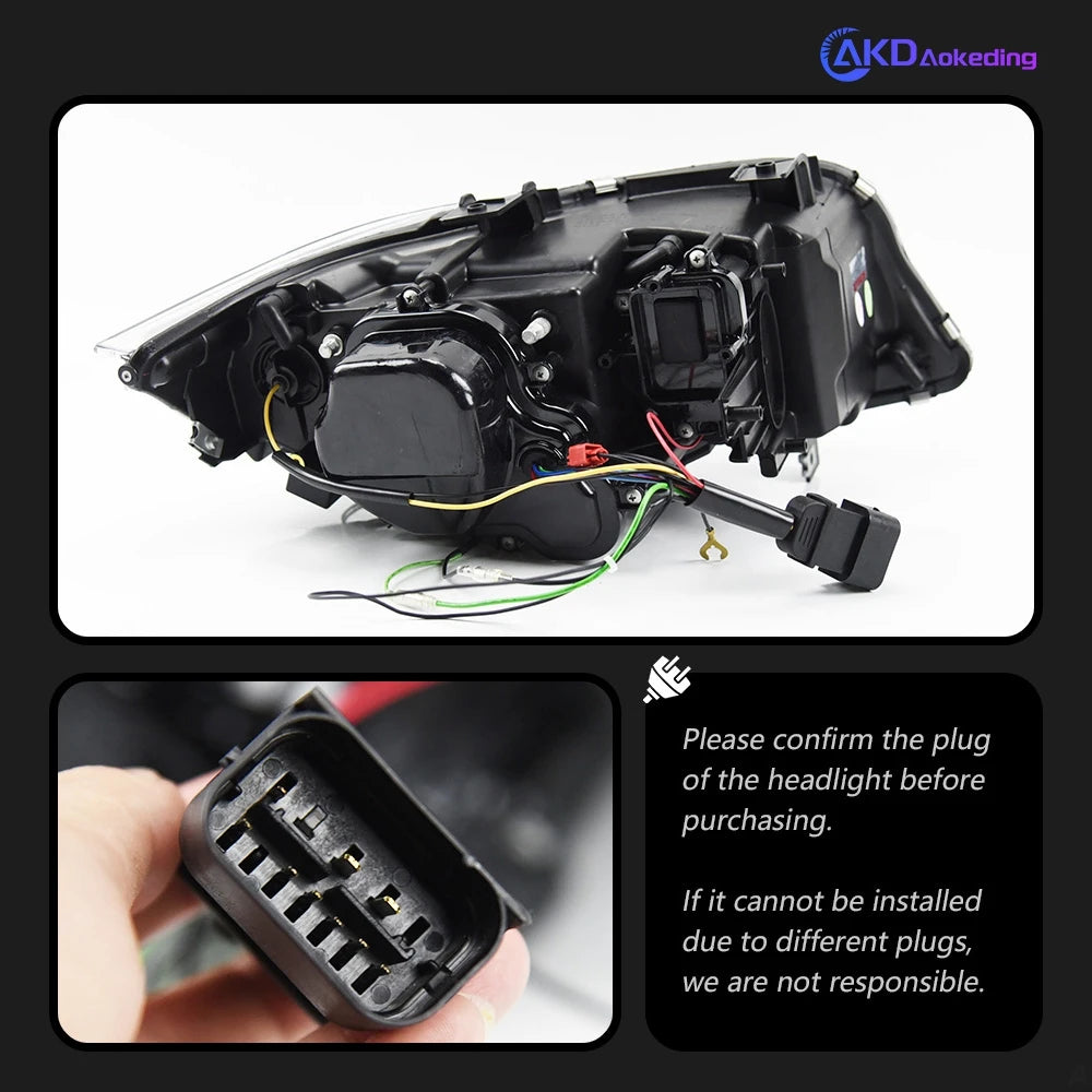 AKD Car Styling for BMW E90 Headlights 2005-2012 320i 318i 323i 325i Headlight DRL Head Lamp Angel Eye Bi Xenon Beam Accessories