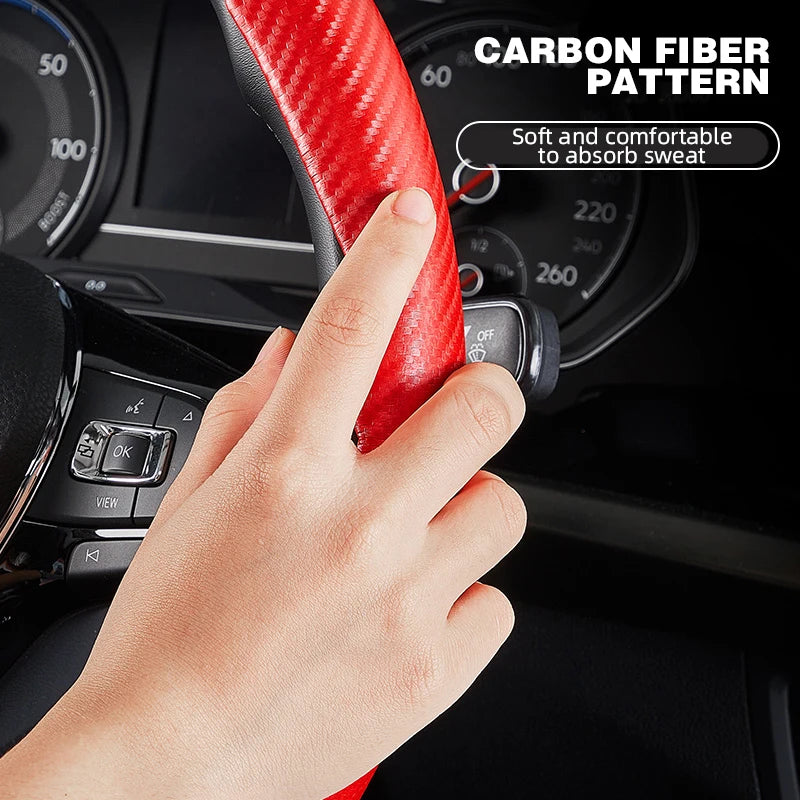 1Pair Universal Non-Slip Car Steering Wheel Cover Carbon Fiber Booster Cover for bmw e46 golf Auto Interior Car Accessories 2023