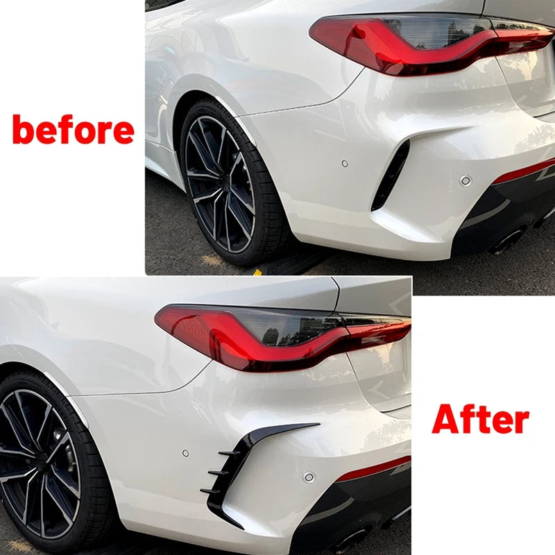 1 Pair Rear Bumper Spoiler Air Vent Cover Side Canard For -BMW 4 Series G22 G23 425I 430I M440I M Sport