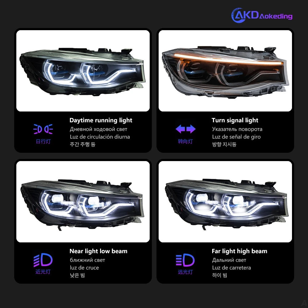 Car Lights for BMW F34 LED Headlight Projector Lens 2012-2018 3 series GT Headlights Signal Head Lamp Drl Automotive Accessories