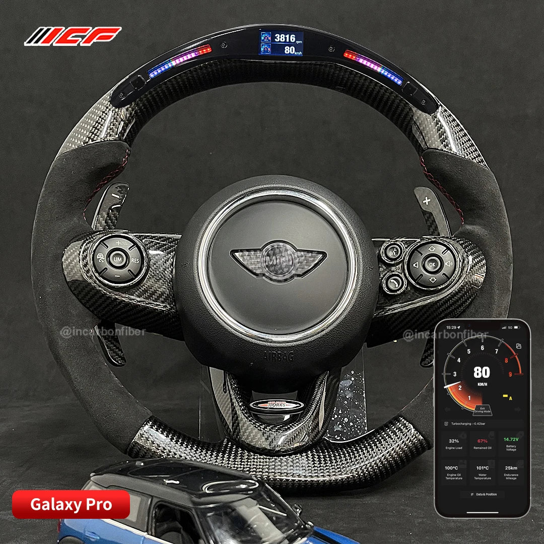 Carbon Fiber LED Steering Wheel for Mini Cooper F55 F56 Countryman Clubman F58 F59 F60 F61