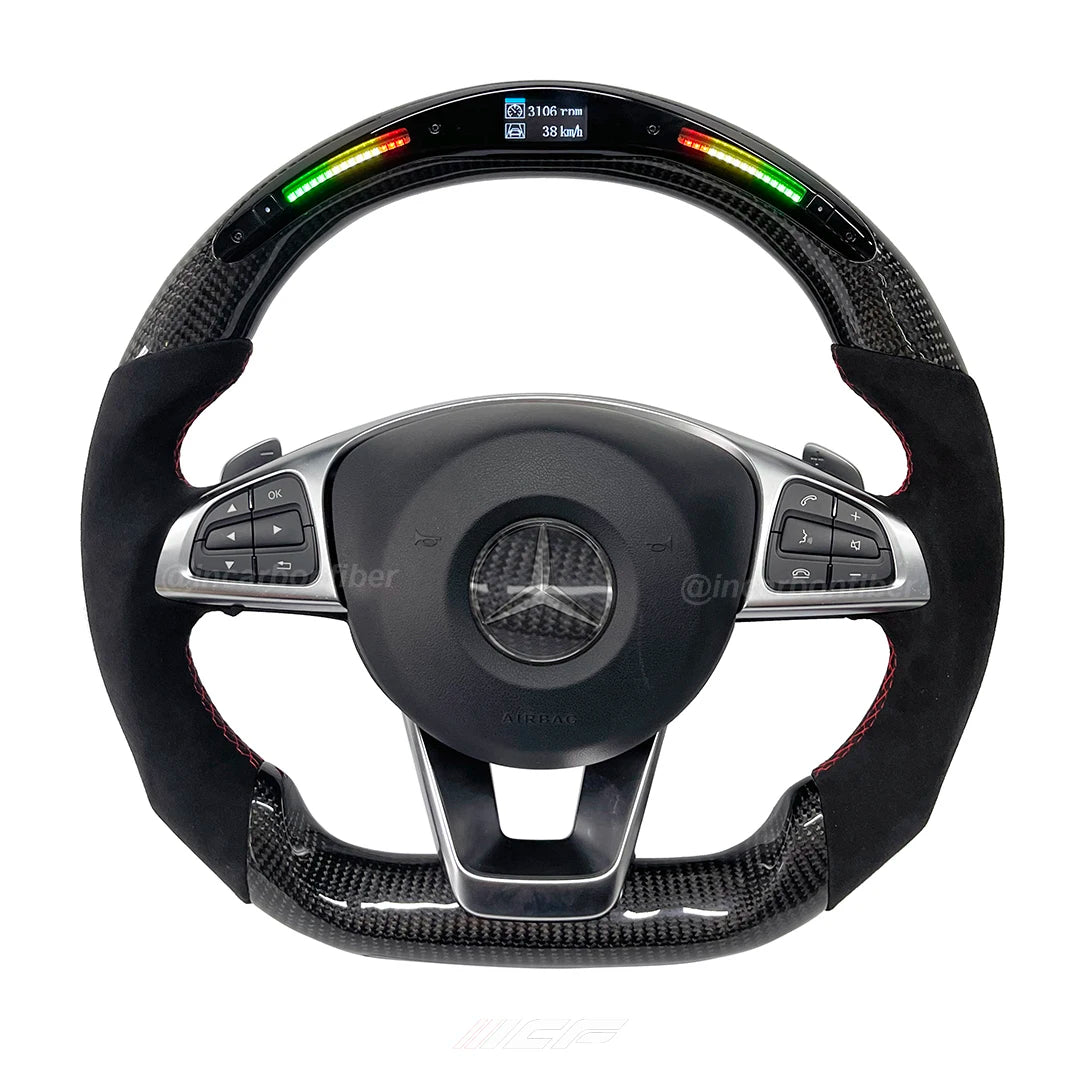 Carbon Fiber LED Steering Wheel for W204 W205 A45 A63 C45 C63 GLE63 AMG E63