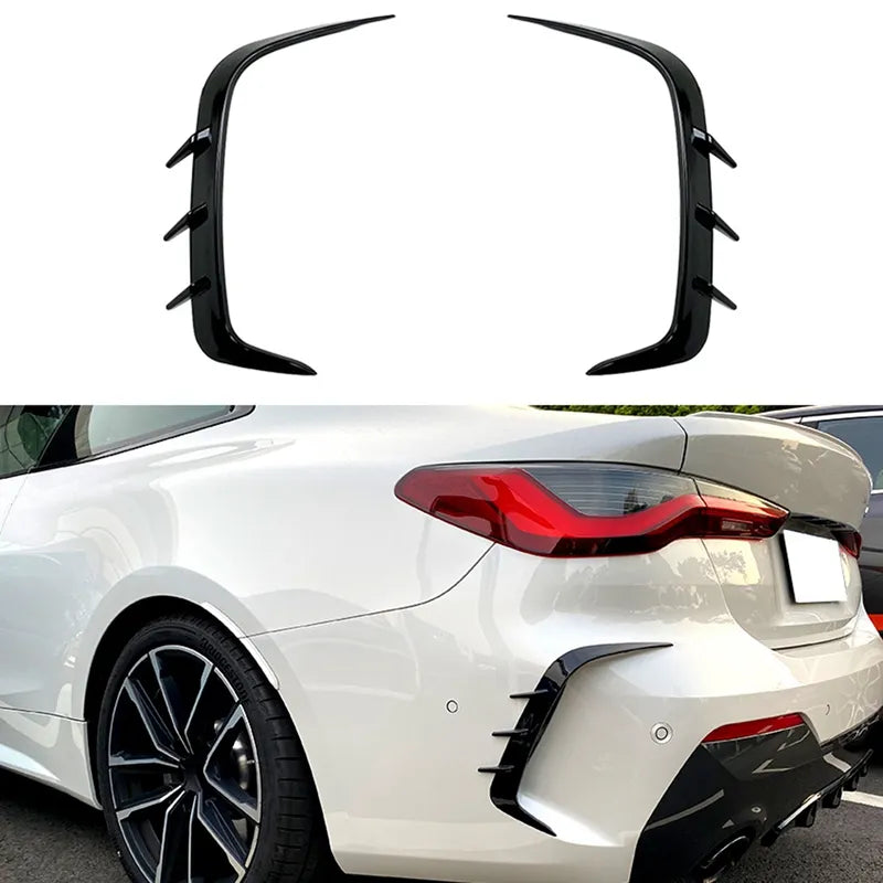1 Pair Rear Bumper Spoiler Air Vent Cover Side Canard For -BMW 4 Series G22 G23 425I 430I M440I M Sport
