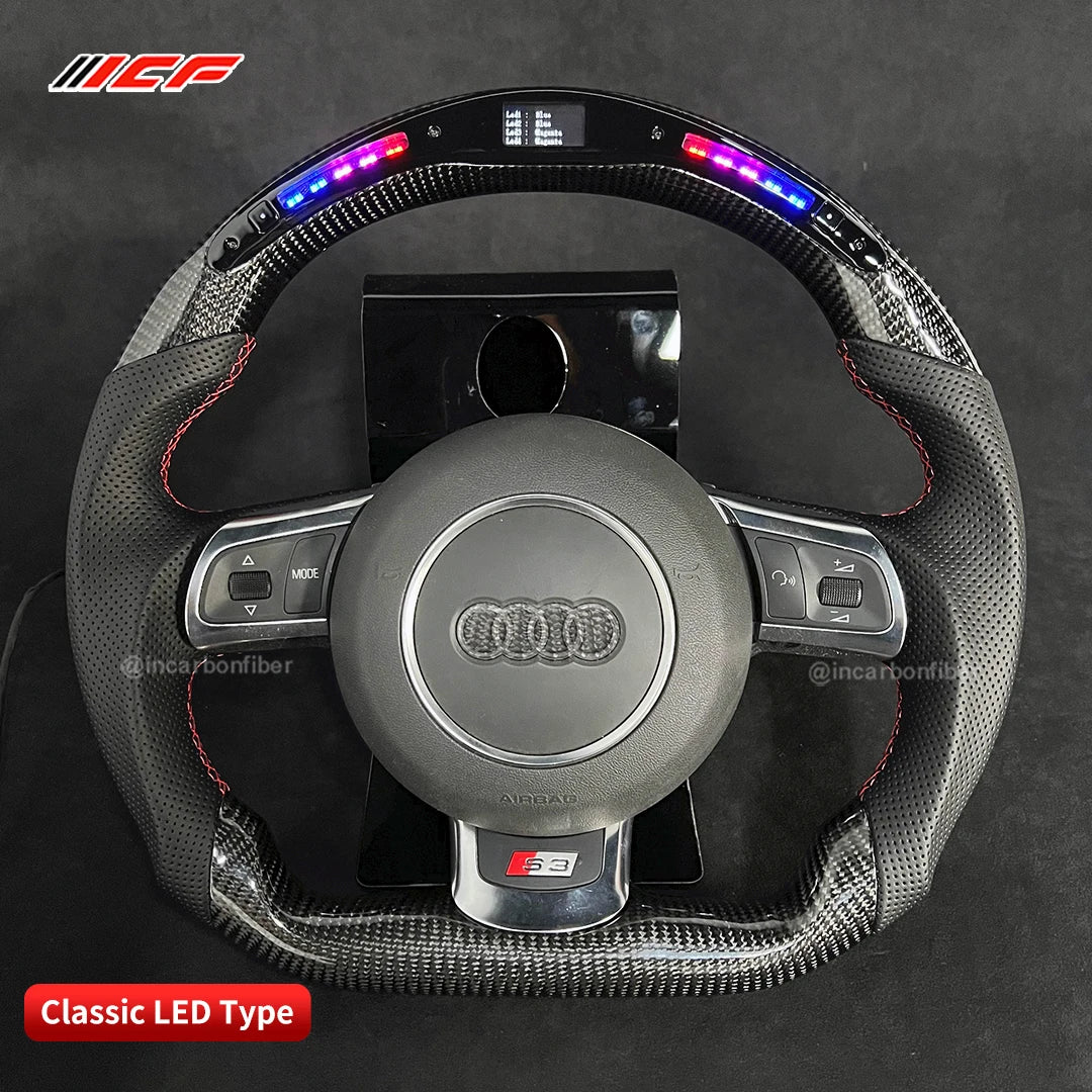 Carbon Fiber LED Steering Wheel for Audi TT R8 TTRS