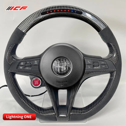 Carbon Fiber LED Steering Wheel for Alfa Romeo Stelvio Giulia Accessories 2017 2018 2019 2020...