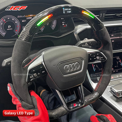 Carbon Fiber LED Steering Wheel for audi A6 A6L A7  S6 S7  A1 A2 A3 A4  Q3 Q5 Q7 S3 S4 S5