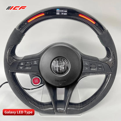 Carbon Fiber LED Steering Wheel for Alfa Romeo Stelvio Giulia Accessories 2017 2018 2019 2020...