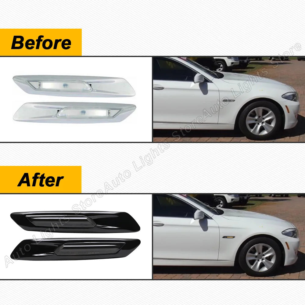 LED Dynamic Side Marker Lights Sequential Turn Signal Lamps For BMW 5-Series F10 F11 528i 528iX 535i 535iX 550i 550iX Hybrid 5