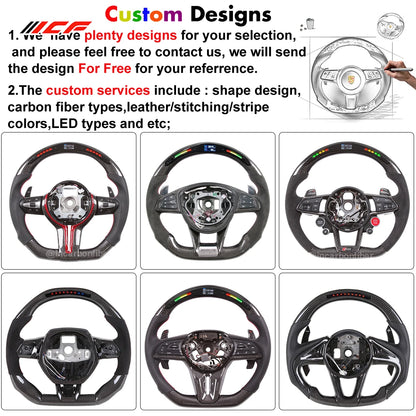 Carbon Fiber customized LED Steering Wheel for BMW  1 ,2 ,3, 4, 5, 6, 7 series, x1, X2, X3, x4, X5, X6, X7, I3, M4, M5, M8, M3