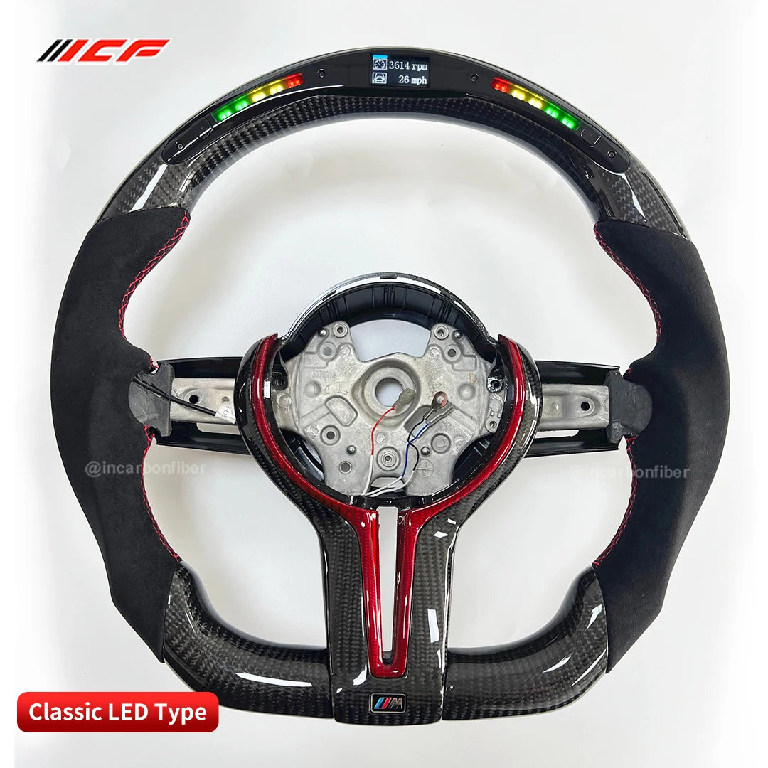 Carbon Fiber customized LED Steering Wheel for BMW  1 ,2 ,3, 4, 5, 6, 7 series, x1, X2, X3, x4, X5, X6, X7, I3, M4, M5, M8, M3