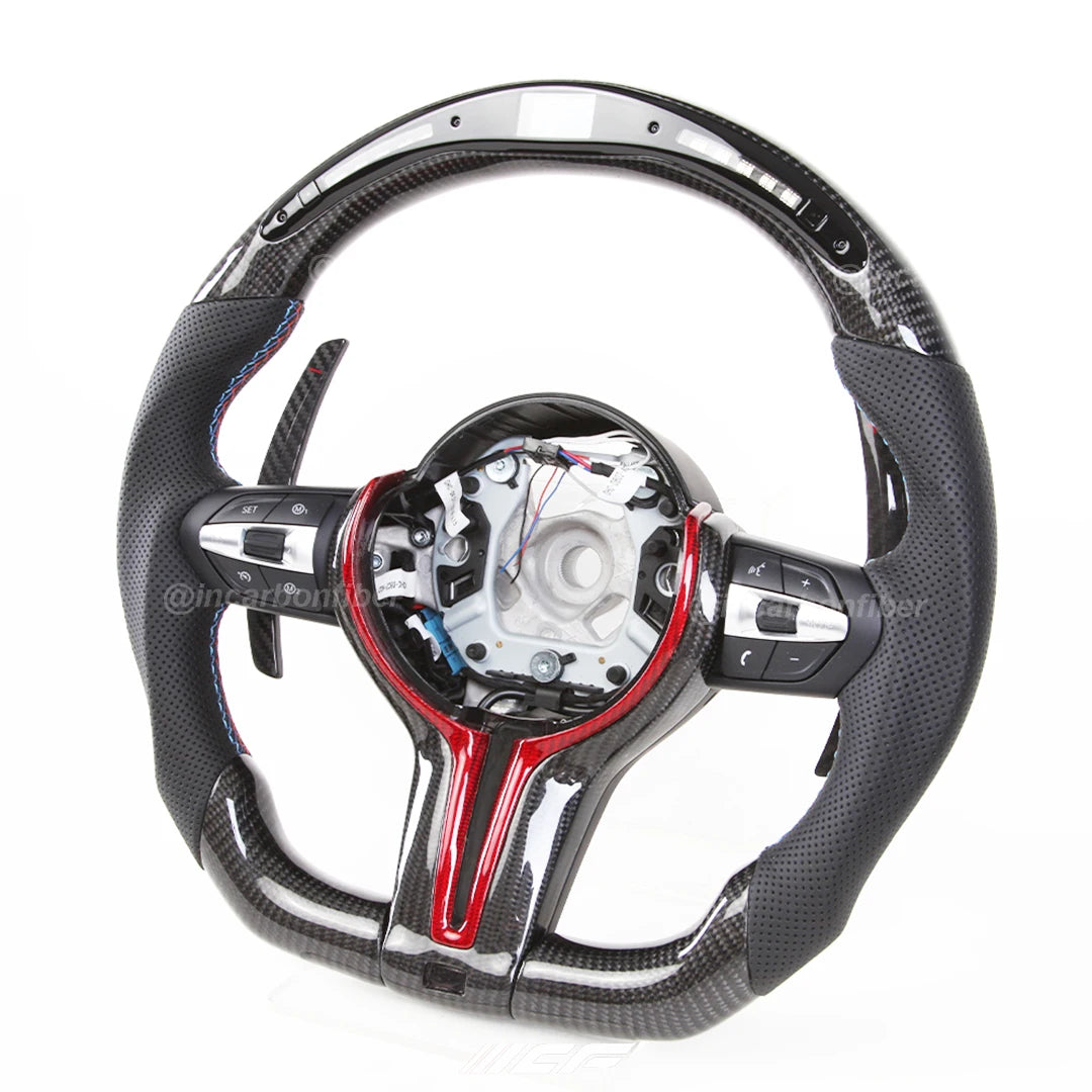 Carbon Fiber customized LED Steering Wheel for BMW M Performance M3 M4 M5 M6