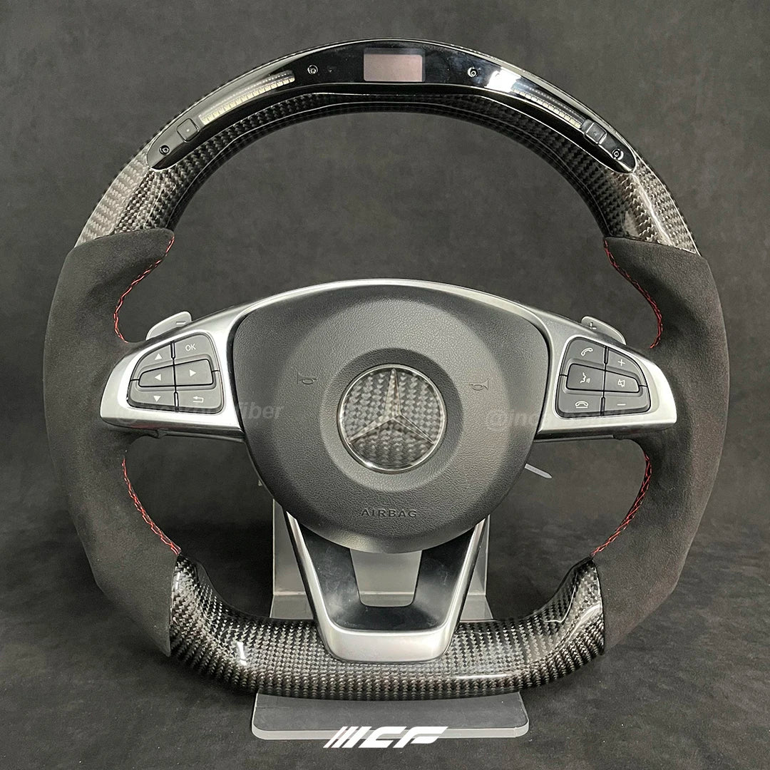 Carbon Fiber LED Steering Wheel for W204 W205 A45 A63 C45 C63 GLE63 AMG E63