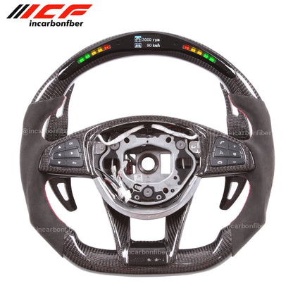 Carbon Fiber LED Steering Wheel for Mercedes Benz B-class C-class E-class GLA GLK CLA CLS AMG