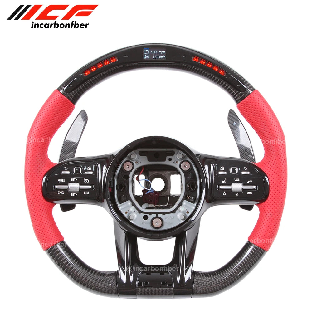 Carbon Fiber LED Steering Wheel for Mercedes Benz B-class C-class E-class GLA GLK CLA CLS AMG