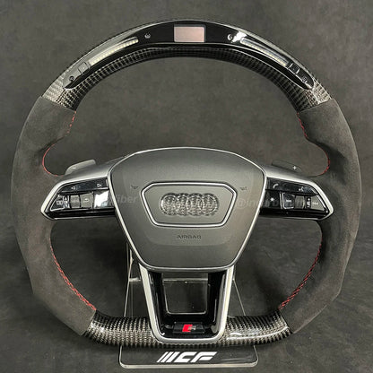 Carbon Fiber LED Steering Wheel for Audi RS6 RS7 S6 S7