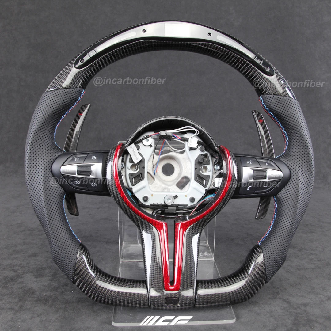 Carbon Fiber customized LED Steering Wheel for BMW M Performance M3 M4 M5 M6