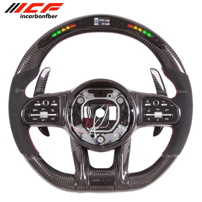 Carbon Fiber LED Steering Wheel for Mercedes Benz B-class C-class E-class GLA GLK CLA CLS AMG