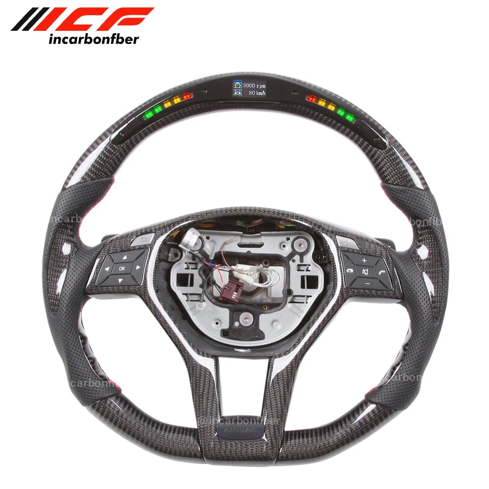 Carbon Fiber LED Steering Wheel for AMG A45 A63 C45 C63 E63 W205 W204
