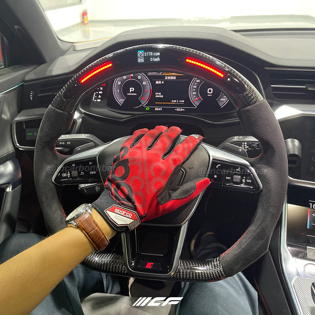 Carbon Fiber LED Steering Wheel for audi A6 A6L A7 RS6 RS7