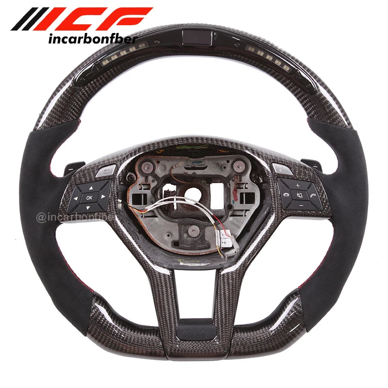 Carbon Fiber LED Steering Wheel for AMG A45 A63 C45 C63 E63 W205 W204