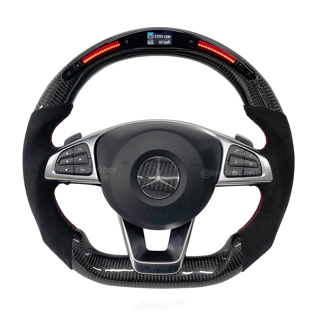 Carbon Fiber LED Steering Wheel for W204 W205 A45 A63 C45 C63 GLE63 AMG E63