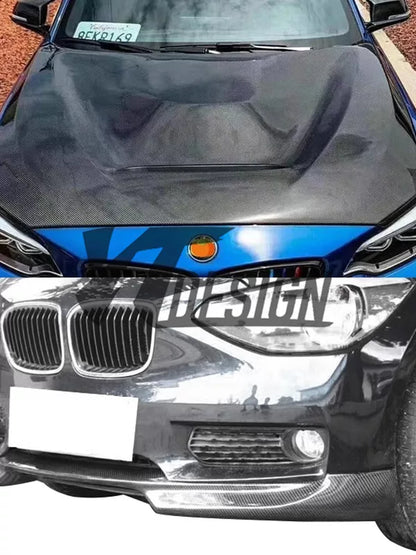 适用于宝马1系F20碳纤维改装件机盖引擎盖前唇尾翼后视镜灯眉中网