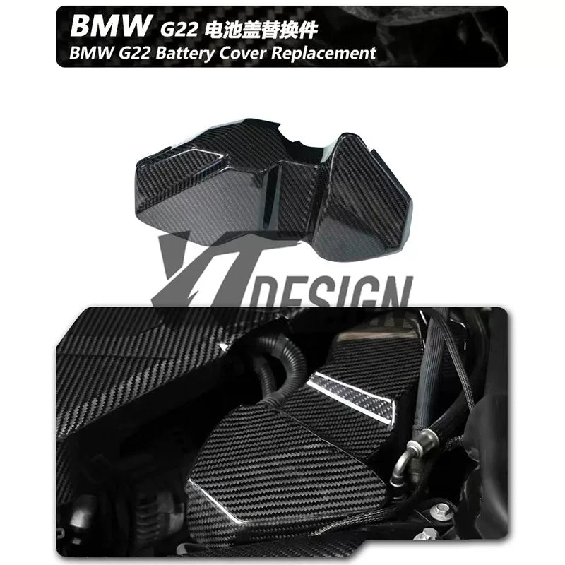 Carbon fibre engine bay components for BMW 4 Series G22: bonnet and radiator grills cover for B48/B58 engines