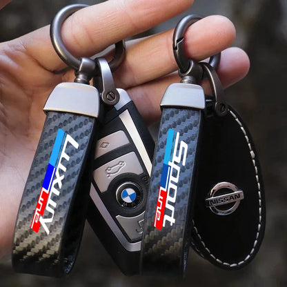 Car Accessories Carbon Fiber Texture Rings Keychain Keyrin For BMW ALPINA AC Schnitzer Luxury Sport Line X1 X2 X3 X4 X5 X6 X7