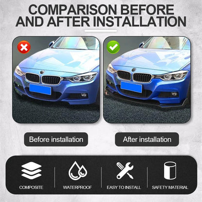 Adjustable 5PCS ABS Front Universal Bumper Separator Body Kit Duck Lip Splitter For BMW For Benz For Honda For Volkswagen