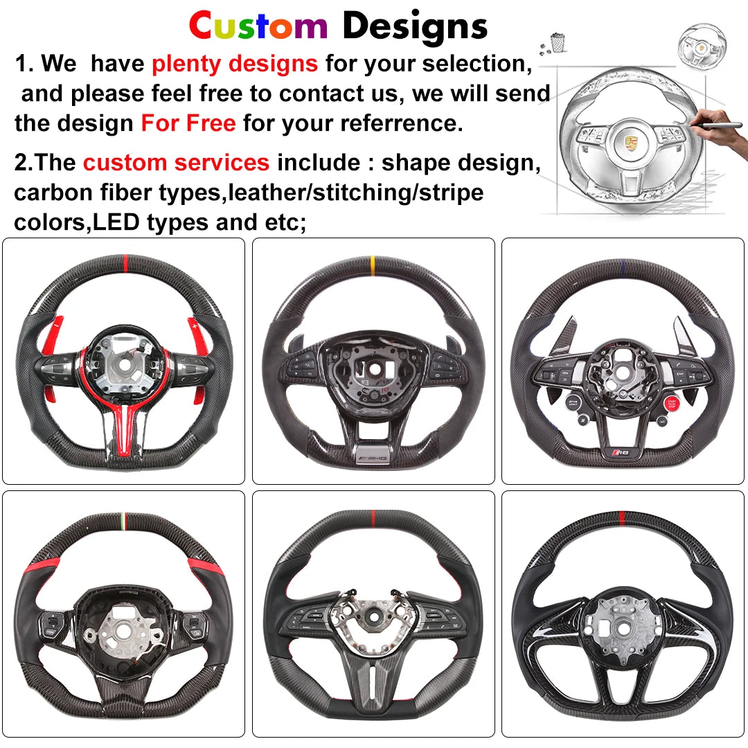 Forged Carbon Fiber LED Steering Wheel for BMW M Performance BMW M3 F80 M4 M2 F20 F22 F30 F32 M Sport 2013-2020