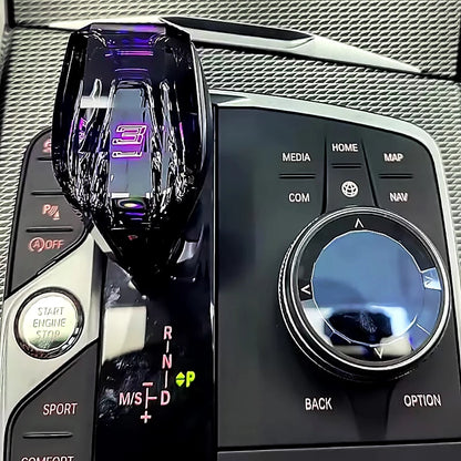 Crystal Gear Shift Knob Lever Handle Volume Button with Sync Ambient Light for BMW X5/X6/X7 G05 G06 G07 3/4/8 Series G20 G21 G28